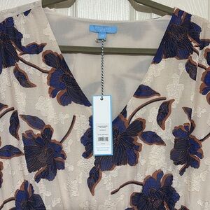 Jacquard woven floral midi dress